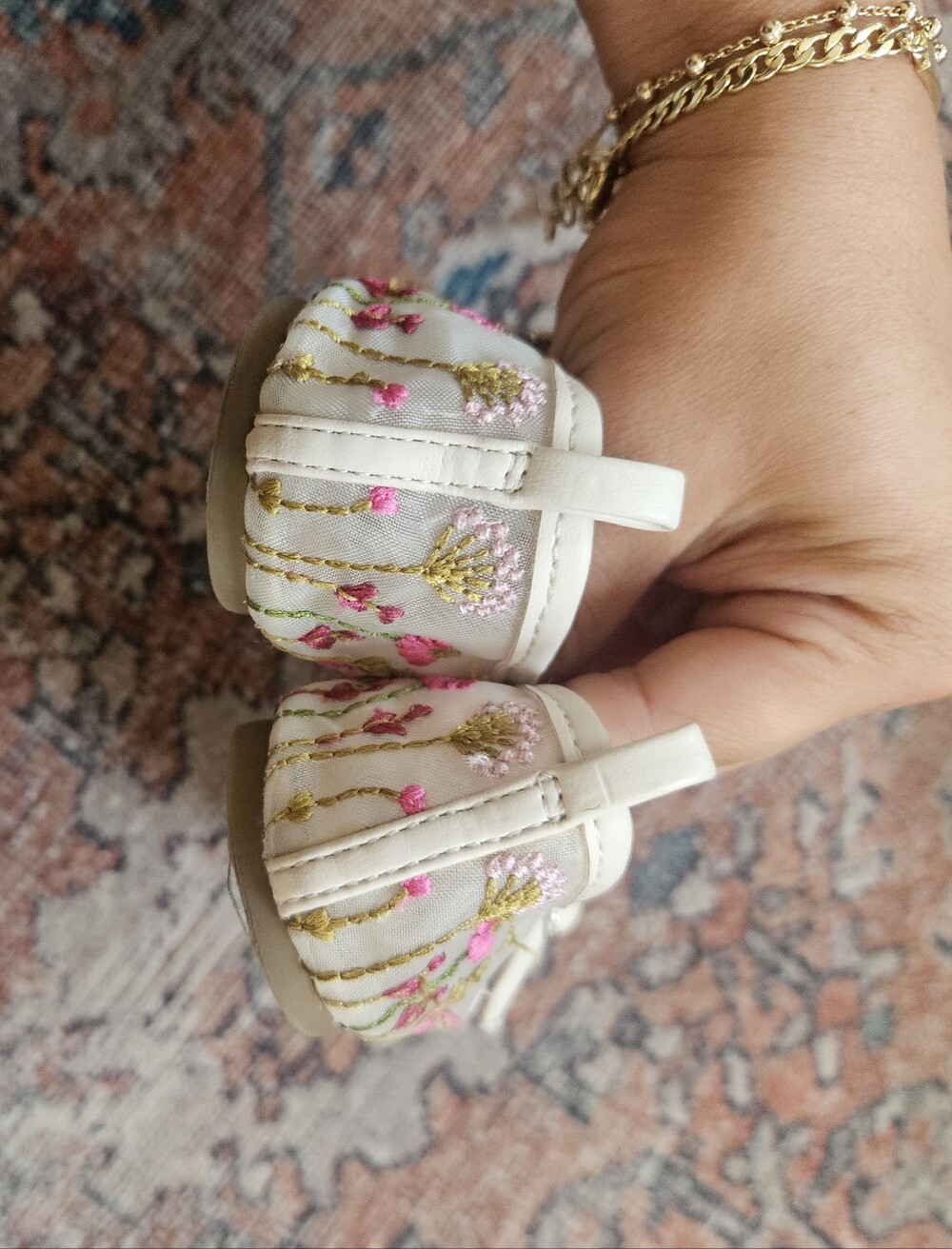 Zara Mesh Floral Ballet Flats - Picture 3 of 5